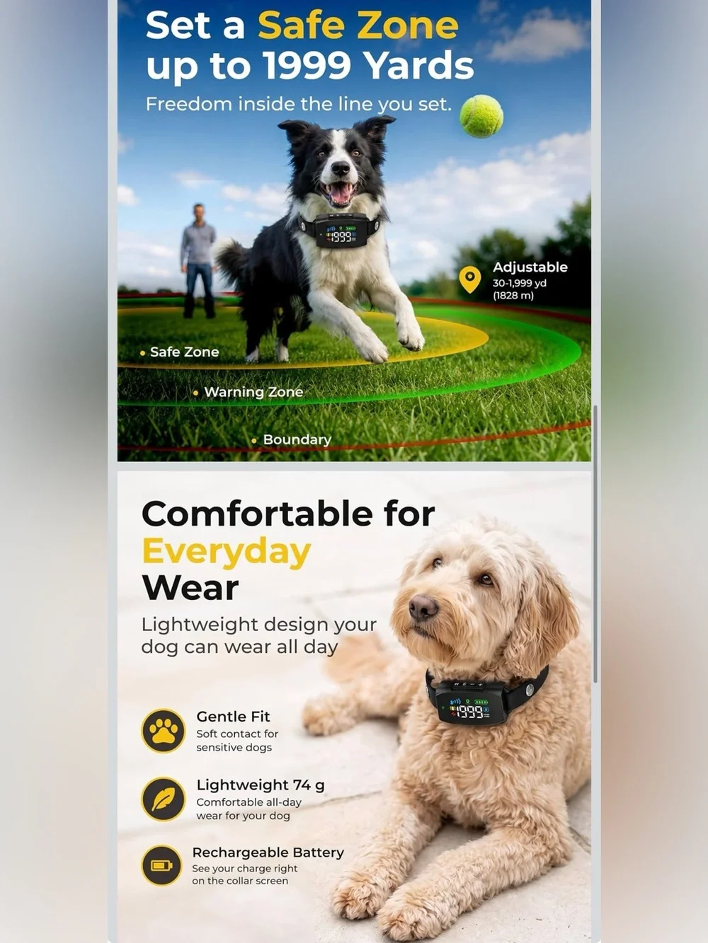 GPS Wireless Dog Fence Electric System for Small Medium Large Dogs